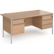 Harlow Straight Desk with 2 and 3 Drawer Pedestals